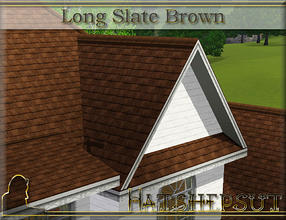 Sims 3 — Long Slate Brown by hatshepsut — Weather beaten long slate roof texture