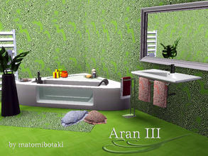 Sims 3 — Aran III by matomibotaki — Stucco pattern in different green shades, 3 channel, to find under Abstract.
