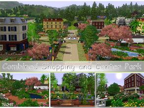 Sims 3 — Combined Shoping and Center Park by TugmeL — Combined Shoping Center and Central park .. Grocerstore, Bookstore,