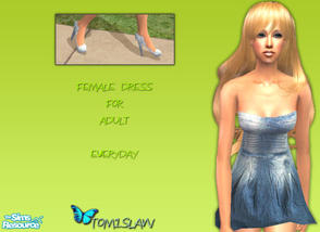 Sims 2 — Female Adult Dress 05 by Tomislaw — Dress for Adult Females - New Mesh