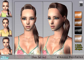 Sims 2 — Hair Set No2 by elmazzz — 2'nd Hair Set from 'elmazzz HairSalon'. 4 colors. All ages. Animated. 