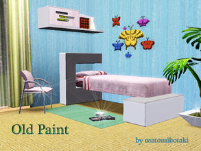 Sims 3 — Old Paint 125 by matomibotaki —  2 channel pattern in strong used look, 2 different blue colors, to find under