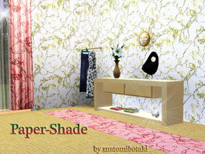 Sims 3 — Paper Shade by matomibotaki — 3 channel pattern in green, yellow and white, to find under Masonry.