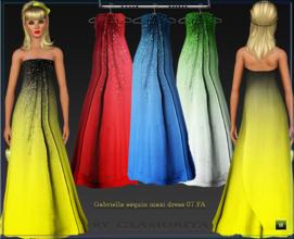 Sims 3 — 07 FA Gabriella sequin maxi dress By Glamurita by Glamurita — 2 channels recolorable,4 colors included 