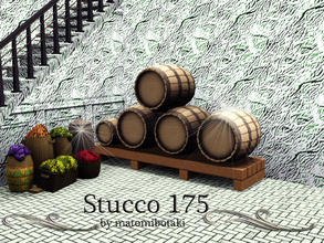 Sims 3 — Stucco 175 by matomibotaki — Fine stucco pattern in white, dark and light green, 3 channel, to find under