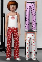 Sims 3 — Pajama girl  by dyokabb — Recolorable, texture by me included