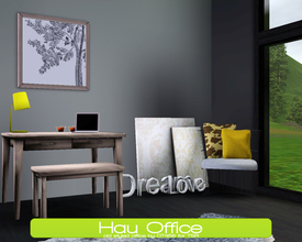 Sims 3 — Hau Office by DT456 — An old styled office with some modern touches.. Set contains: Desk, Stool ,