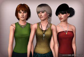 Sims 3 — FS 40 - Casual tops by katelys — 3 different everyday tops with jewelry for adult and young adult females.