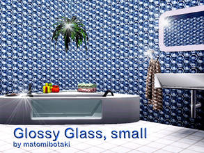 Sims 3 — Glossy Glass small by matomibotaki — Geometric pattern in 2 blue shades and light grey color, 3 channel, to find
