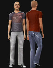 Sims 3 — OPJ_AM_JeansBottom_RelaxedFit by openhousejack — male relaxed fit jeans bottom in two different shades with two