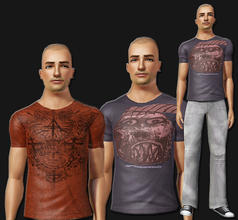 Sims 3 — OPJ_TeeShirt_Untocked_Top by openhousejack — a guy tee shirt top untocked in two different colors and design