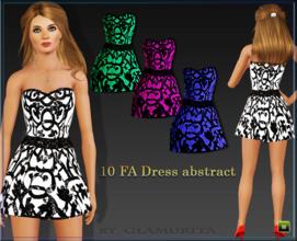 Sims 3 — 10 FA Dress abstract by Glamurita — 3 colors included.Can change the texture