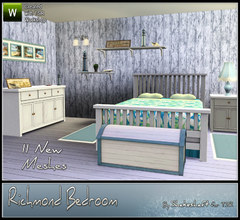 Sims 3 — Richmond Bedroom by Shakeshaft — The Richmond Bedroom set ideal for coastal living, set includes a Double Bed,