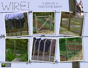 Sims 3 — Barbed and Chickenwire Fences by Cyclonesue — Fences designed to spoil your fun. No more trespassing and no more