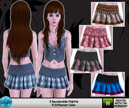 Sims 3 — BluElla - Wave Set -Skirt 1- by BluElla — BluElla - Wave Set -Skirt 1-