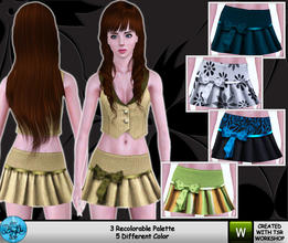 Sims 3 — BluElla - Wave Set -Skirt 2- by BluElla — BluElla - Wave Set -Skirt 2-