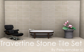 Sims 3 — Travertine Natural Stone Tile Set by Peacemaker_ic — this is a modern travertine stone tile set. ideal to bring
