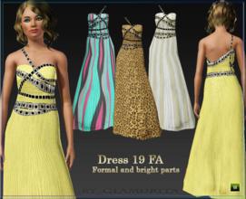 Sims 3 — 19 Dress FA Formal and bright parts by Glamurita by Glamurita — 2 channels recolorable 4 colors included