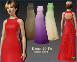 Sims 3 — 20 Dress FA Emily Blunts by Glamurita by Glamurita — 2/3 channels recolorable 3 colors included Mesh by me