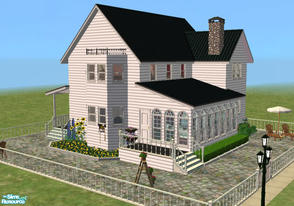 Sims 2 — The Victoria by KiduJoJole — 3 bedroom Victorian-style home with simple but decorative landscaping. There are 2