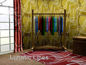 Sims 3 — Lunatic Lines by matomibotaki — Abstract pattern in 3 channel, green, light brown and white, to find under