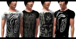 Sims 3 — UM Printed T-Shirts for males by UM_Creations — Four printed t-shirts for your gorgeous male sims. Three