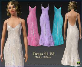 Sims 3 — 21 Dress FA Nicky Hilton by Glamurita by Glamurita — 2 channels recolorable 3 colors included