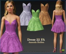 Sims 3 — 22 Dress FA Amanda Hlden By Glamurita by Glamurita — 1 channels recolorable 3 colors included