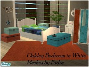 Sims 2 — Oakley Bedroom in distressed White by mky1374 — Meshes by Padre. 
