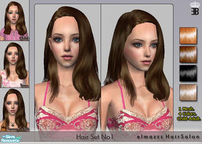 Sims 2 — Hair Set No1 by elmazzz — 1'st Hair Set from 'elmazzz HairSalon'. 5 colors. Animated. Child - Adult. Color