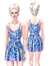 Sims 3 — Sunny Sunny Second Version by Frozen and Iced — Vintage dress with floral pattern. New dress and texture with