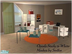 Sims 2 — Opodo Study in White by mky1374 — Meshes by Steffor.