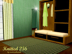 Sims 3 — Knitted 256 by matomibotaki — Pattern in black, green and white, 3 channel, to find under Carpet/Rug.