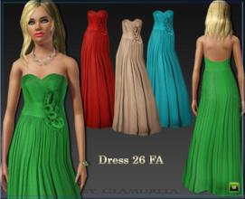Sims 3 — 26 FA Dress  by Glamurita by Glamurita — 1 channels recolorable, 3 colors included, Mesh By me.