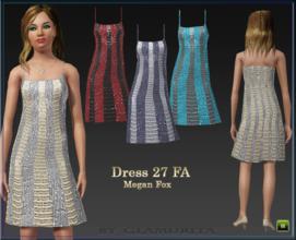 Sims 3 — 27 FA Dress Mega Fox by Glamurita by Glamurita — 2 channels recolorable, 3 colors included Mesh By me.