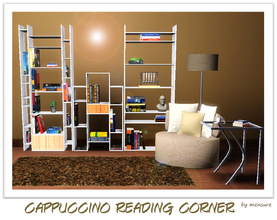Sims 3 — Cappuccino Reading Corner Set by mensure — Cappuccino Reading Corner Set by mensure. This set contains; Reading