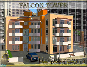 Sims 2 — Falcon Tower by hatshepsut — A block of 4 luxurious and spacious apartments with many communal facilities
