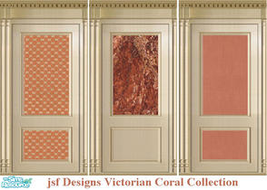 Sims 2 — jsf Designs Victorian Corals by jsf — From jsf Designs, The jsf Victorian panel with patterned coral wallpaper,