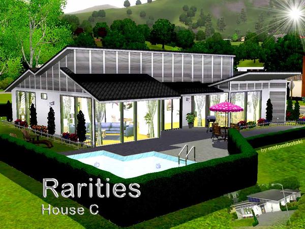 Sims 3 — Rarities, House C by matomibotaki — A luxury house with a special roof and lovely surrounding. 3 bedrooms, 2