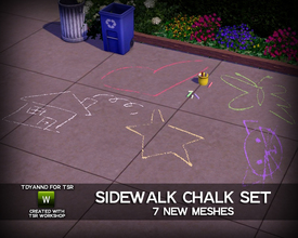 Sims 3 — Sidewalk Chalk Set by tdyannd — You know me, I love the clutter and the junk that makes the game more real.