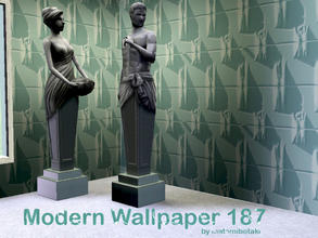 Sims 3 — Modern Wallpaper 187 by matomibotaki — Strucctural wallpaper in 3 different turquise colors, 3 channels, to find