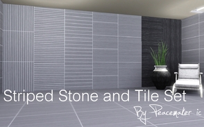 Sims 3 — Modern Striped Stone and Tile Set by Peacemaker_ic — this striped stone set is designed for you modern builders.