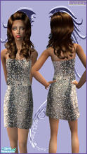 Sims 2 — Silver dress with Tinsel by Weeky — Silver dress with Tinsel. Everyday