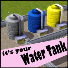 Sims 3 — Water Tank by ggsui — You would love to put this water tank on the flat roof top or nothing-on-the-ground lot.