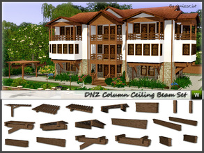 Sims 3 — DNZ Column Ceiling Beam Set by denizzo_ist — 2 recolorable parts and 2 variations I wish you like them ;)