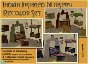 Sims 2 — Indian Inspired Nursery Recolors by Simaddict99 — These will recolor my Indian Nursery meshes to match my other