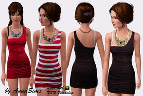 Sims 3 — One shoulder dress by AnnaSims2 by annasims2 — One shoulder dress by AnnaSims2
