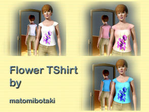 Sims 3 — Flower-TShirt by MB by matomibotaki — Flower-TShirt by MB for TSR
