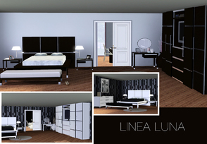 Sims 3 — Bedroom Linea Luna by Sasilia — Bedroom with 15 new Meshes: Bed, Bedbench, Bench, Decodresser, Dresser, 2