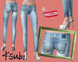 Sims 3 — ksubi super skinny zip jeans by marleon — 